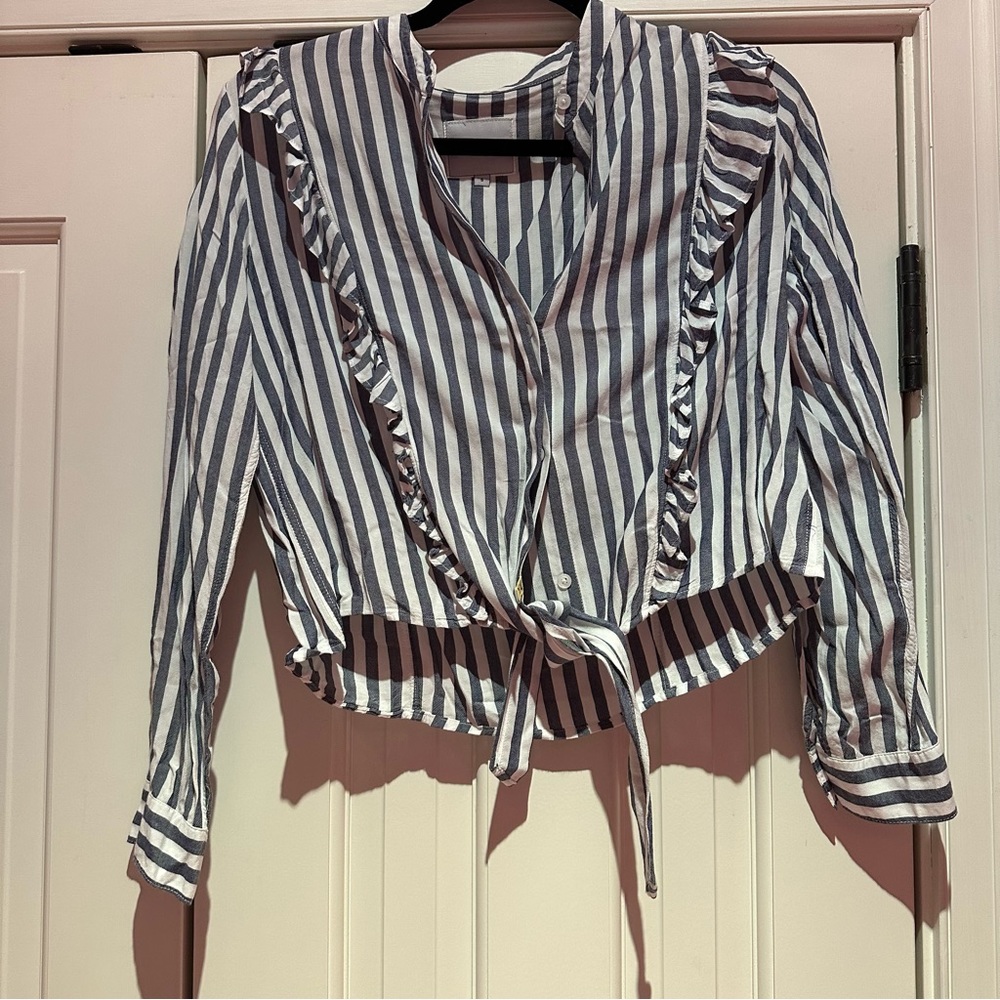 Rails Piper Button Front Striped Top - image 2